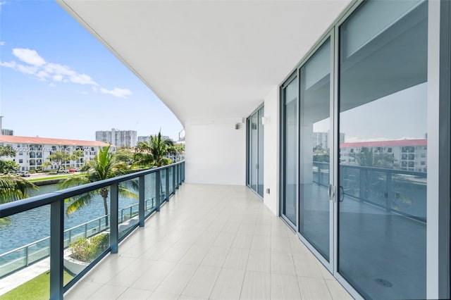 balcony with a water view