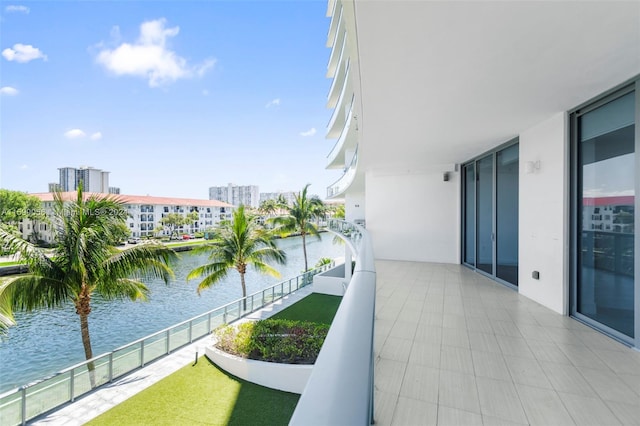 balcony with a water view