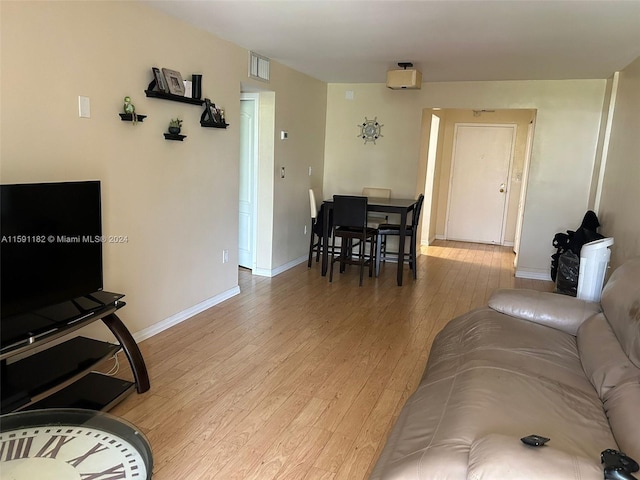 living room featuring light hardwood / wood-style flooring