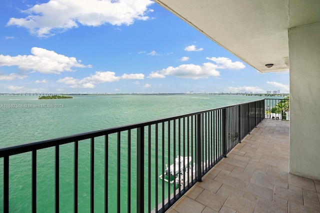 balcony with a water view