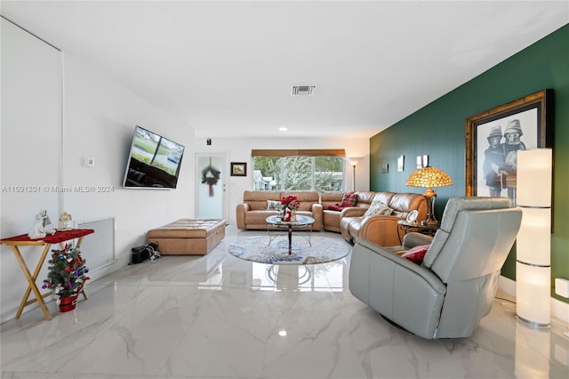 view of tiled living room