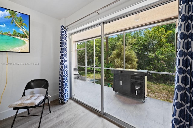 interior space with hardwood / wood-style floors