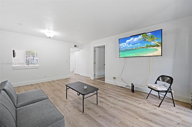 living room featuring light hardwood / wood-style flooring