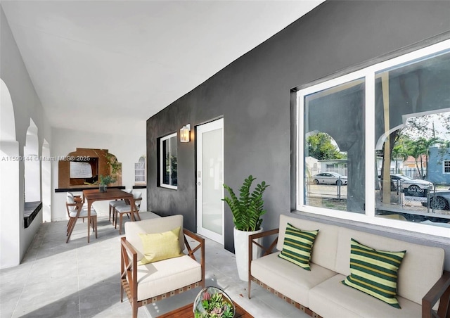 view of patio featuring an outdoor living space