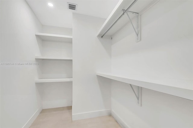 view of walk in closet