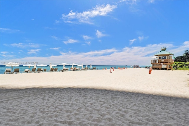 water view featuring a beach view