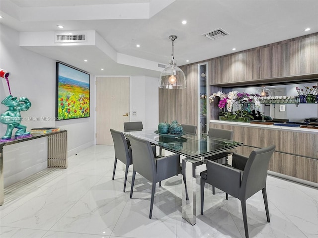 view of tiled dining area