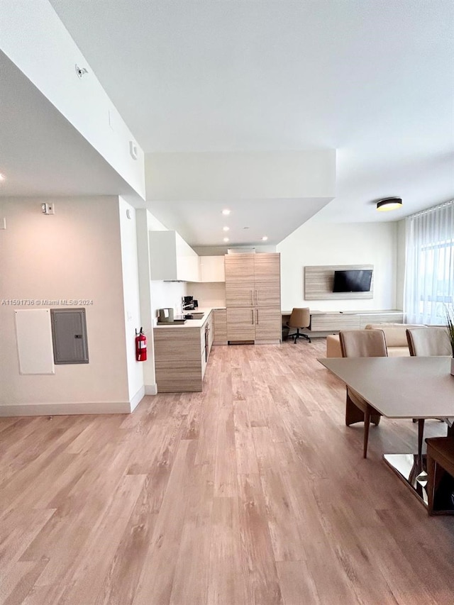 living room with hardwood / wood-style floors