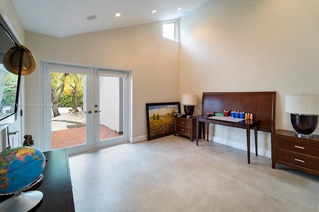 interior space with a wealth of natural light and french doors