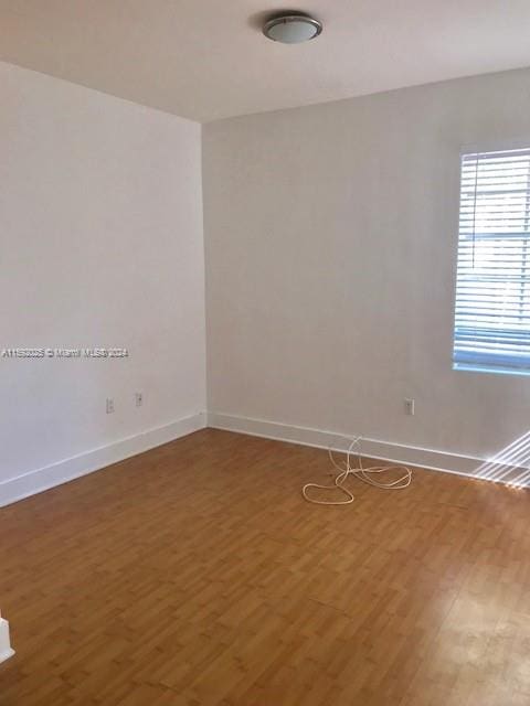 spare room featuring wood-type flooring