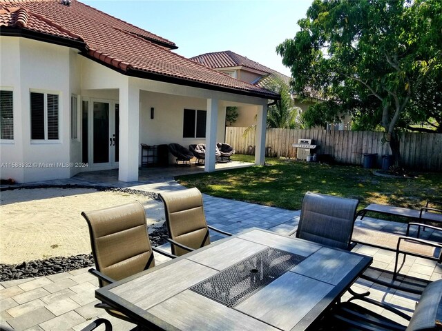 view of patio featuring grilling area