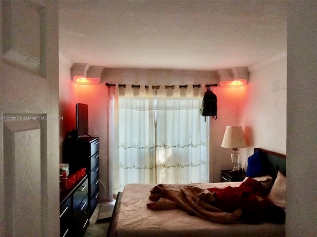 bedroom featuring a textured ceiling