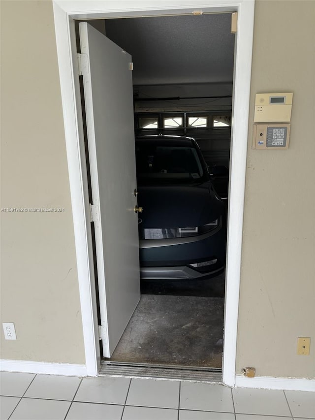 interior space featuring tile floors