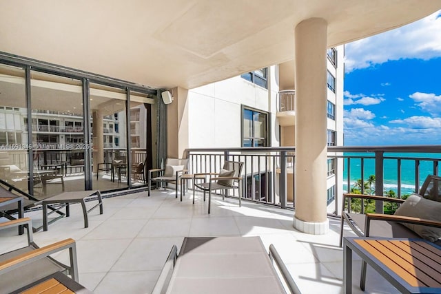 balcony with a water view