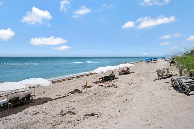 property view of water with a view of the beach