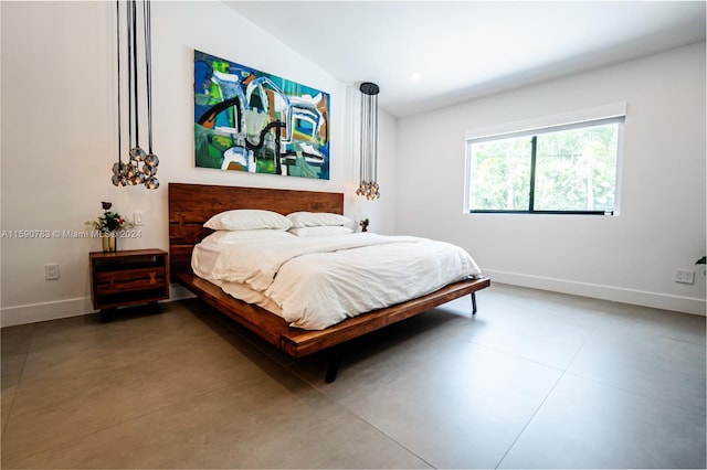 bedroom featuring tile floors