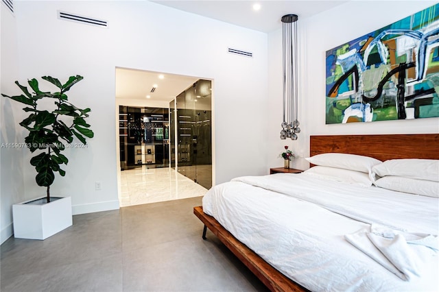 view of tiled bedroom