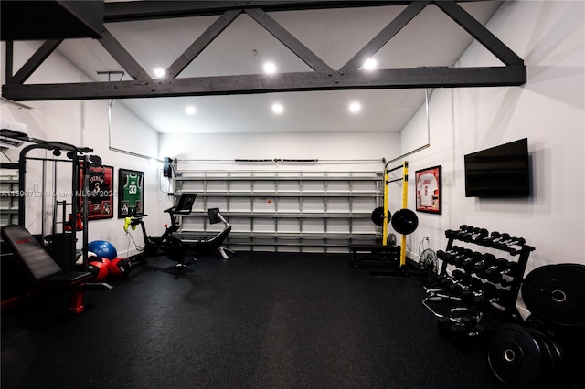 interior space with lofted ceiling