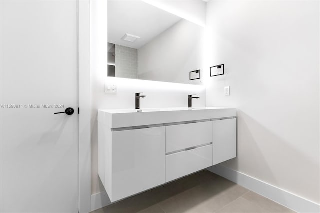 bathroom featuring vanity and tile patterned floors