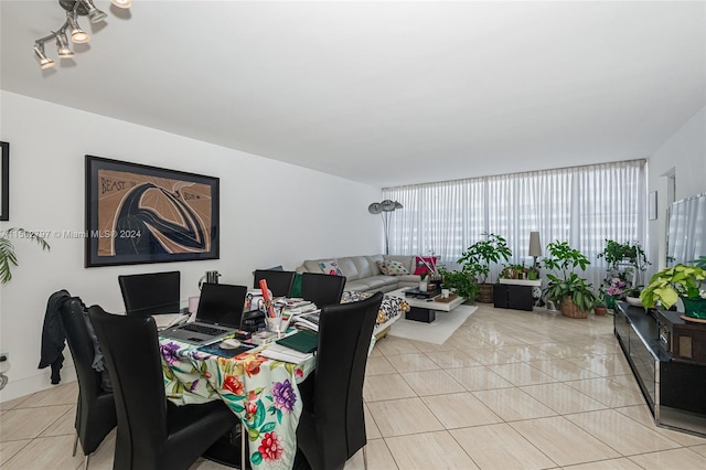 view of tiled dining room