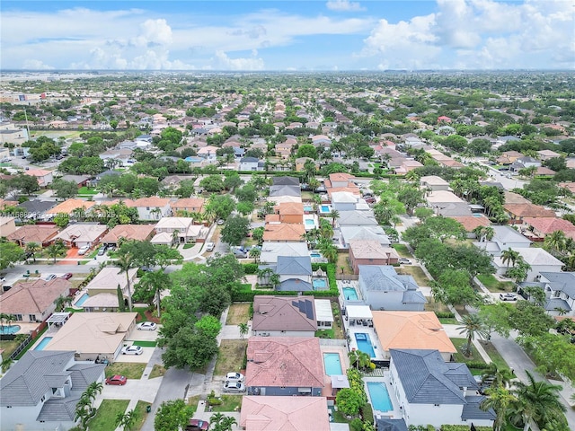 birds eye view of property with a residential view