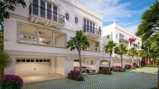 view of property featuring a garage