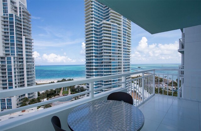 balcony with a water view