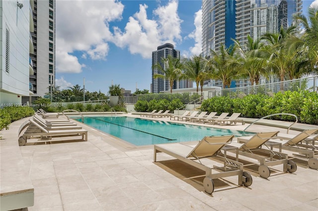 view of pool with a patio area