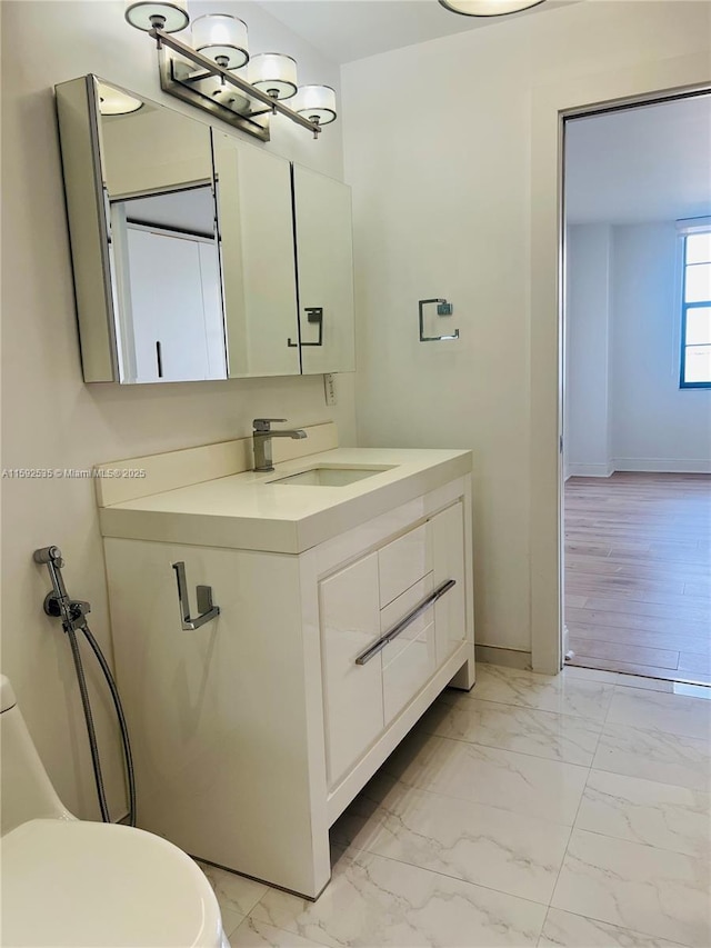 bathroom with vanity and toilet