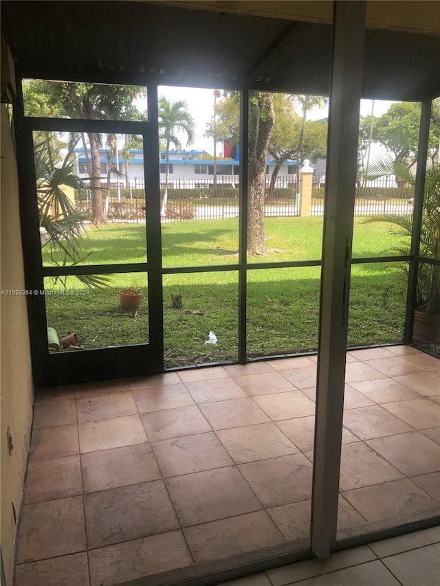 view of unfurnished sunroom