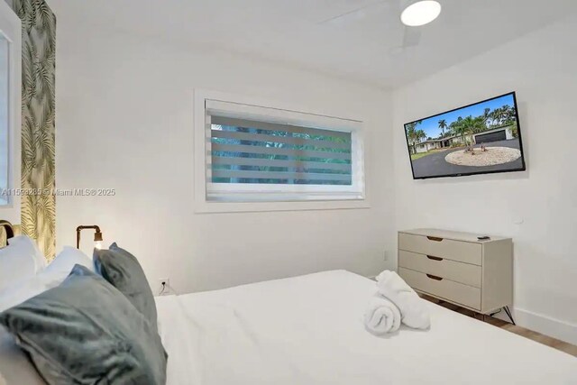 bedroom featuring light wood-type flooring