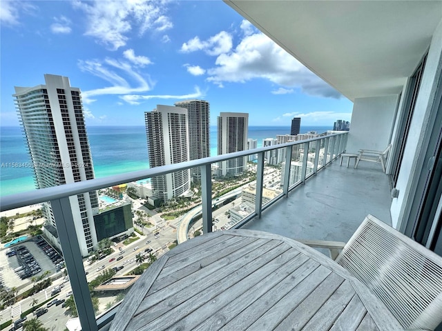 balcony with a water view