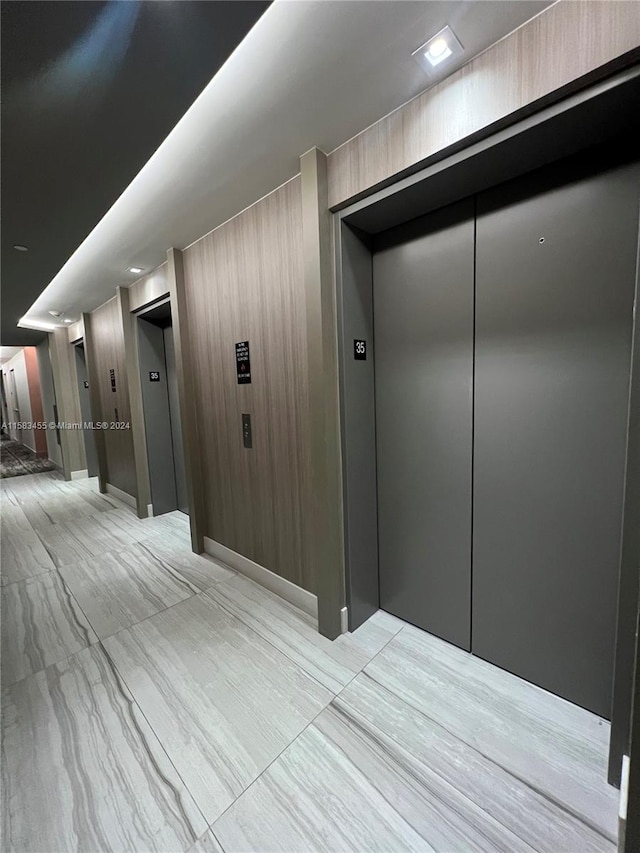 interior space featuring elevator