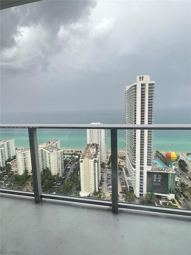 balcony with a water view