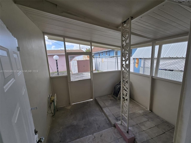 view of unfurnished sunroom