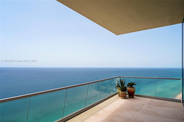 balcony with a water view