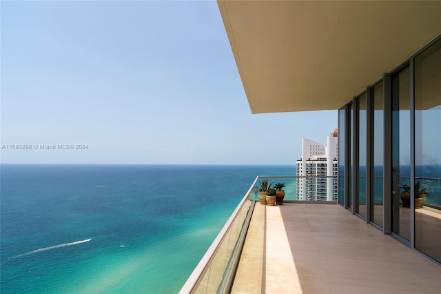 balcony with a water view