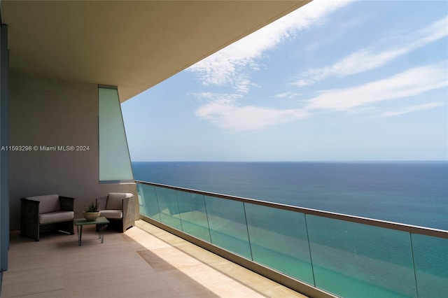 balcony with a water view