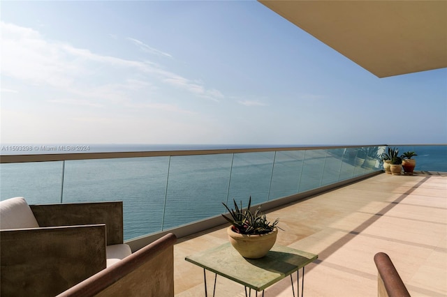 balcony with a water view