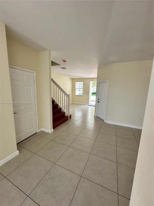 corridor with tile floors