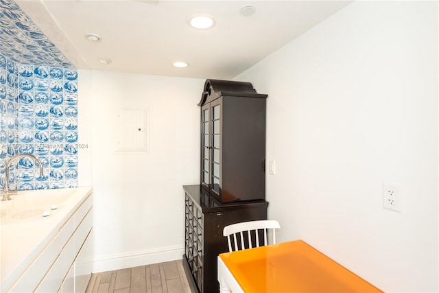 kitchen with sink and electric panel