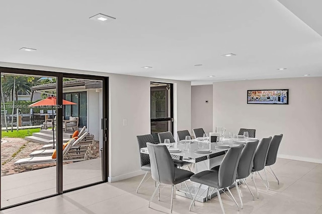 view of tiled dining space