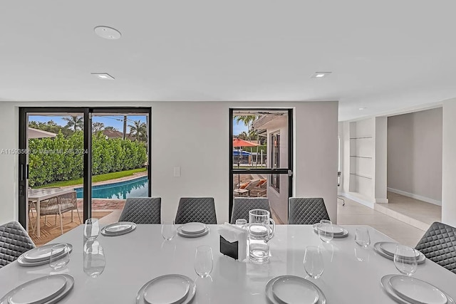 view of tiled dining area