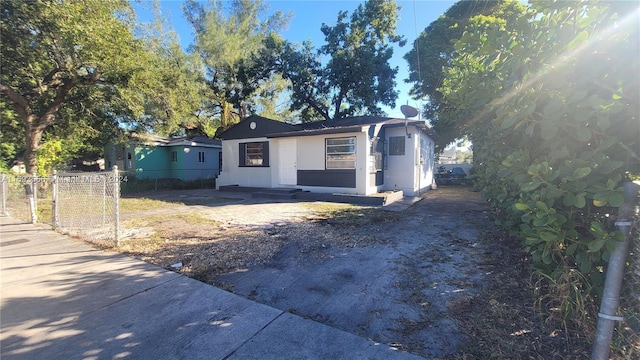 view of single story home