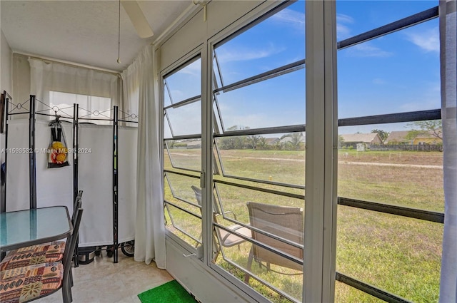 view of unfurnished sunroom