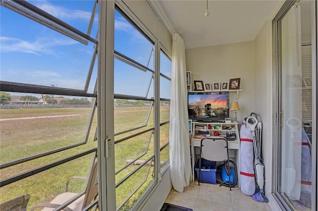 view of sunroom