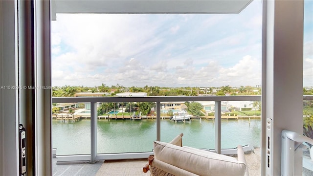 balcony with a water view