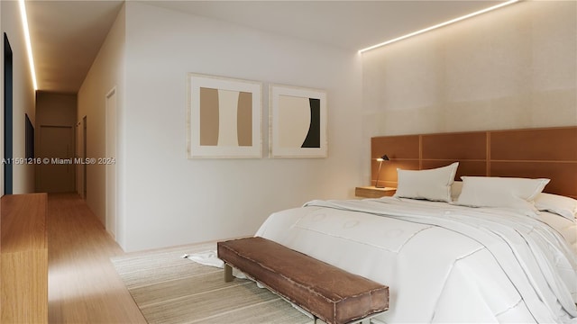 bedroom featuring light hardwood / wood-style flooring