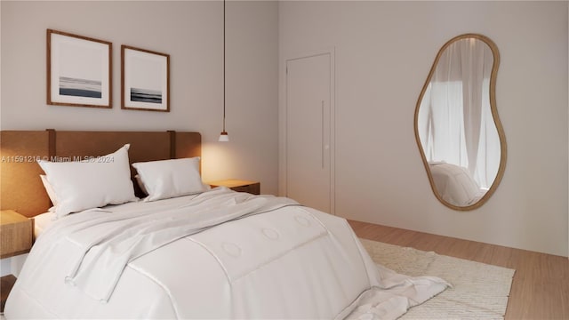 bedroom featuring wood-type flooring