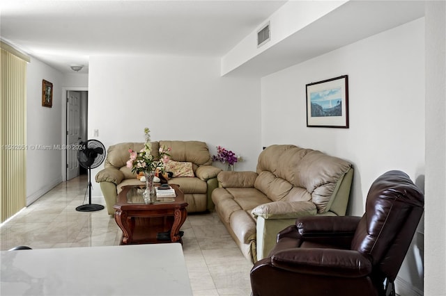 view of tiled living room